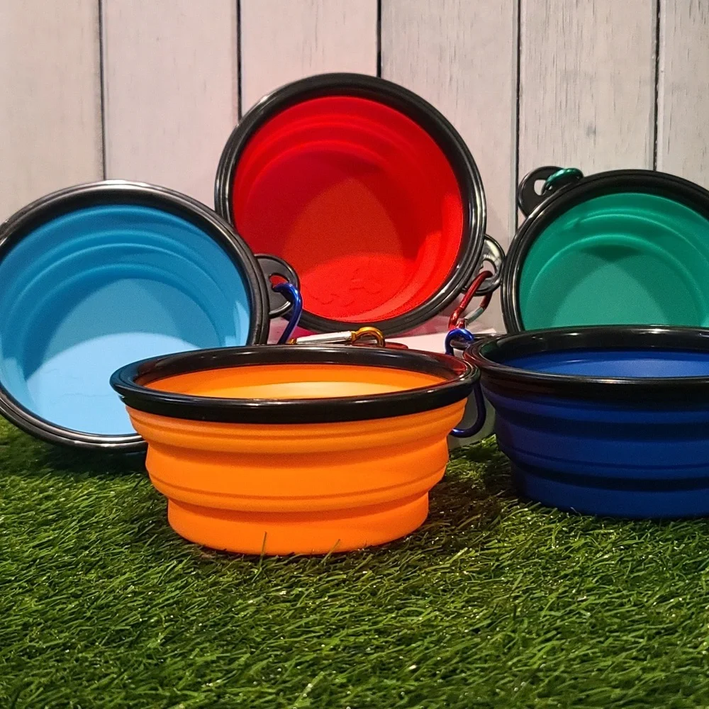 PET BOWL small travel colapsable & D hook NWT for water or food